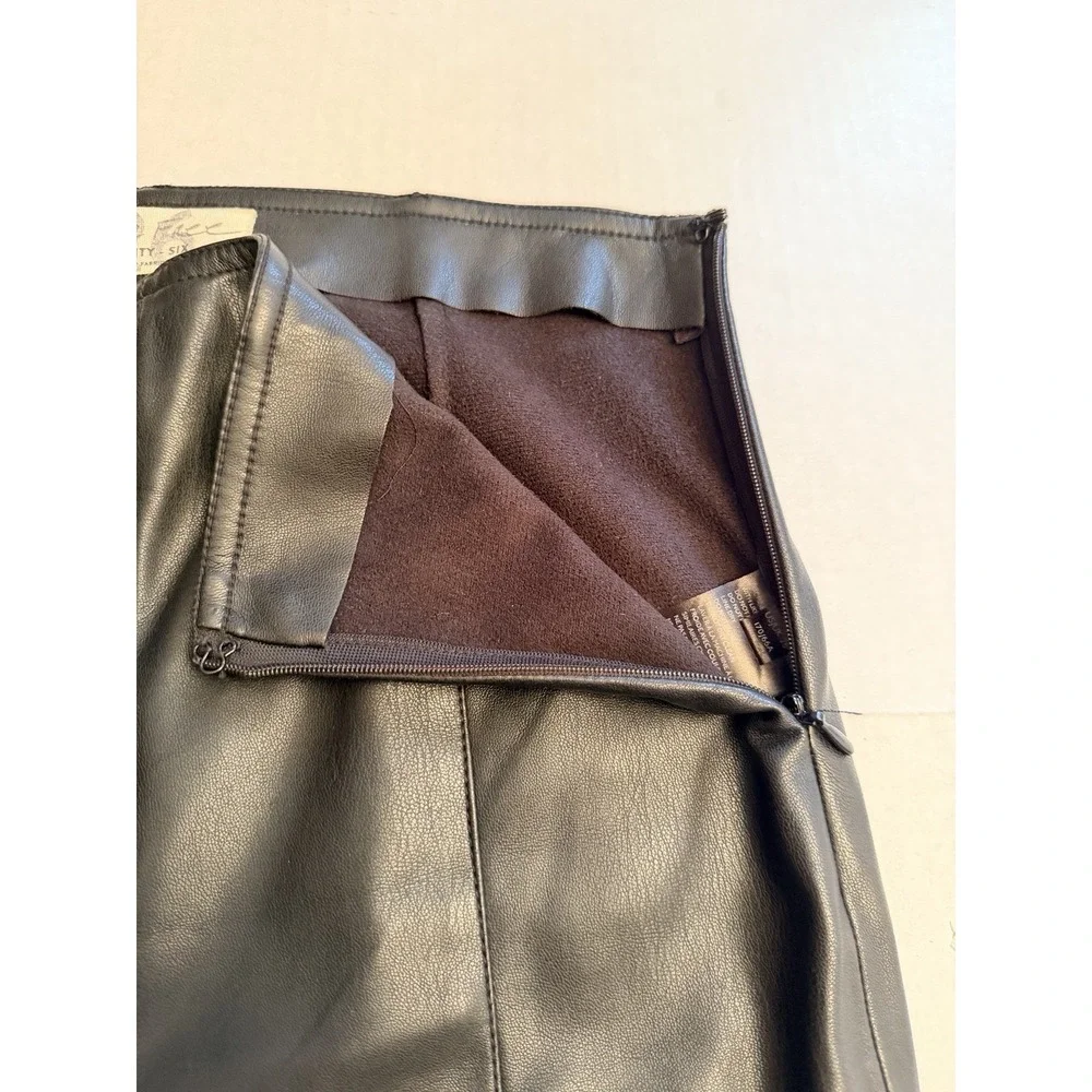 Free People We The Free Women's Size 27 Black Vegan Leather Pants 29